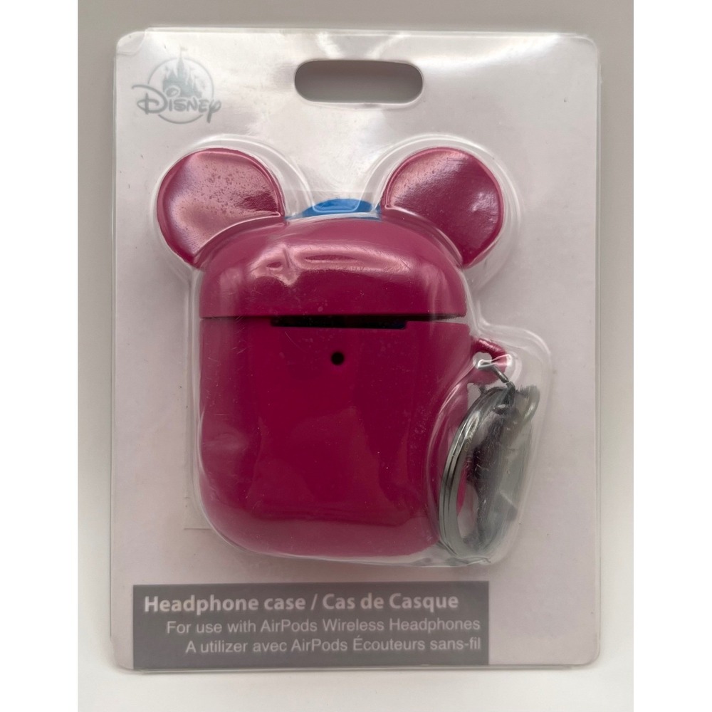 Disney Parks D-Tech Pink Mickey Mouse Ear AirPods Case Keychain NEW Open Box